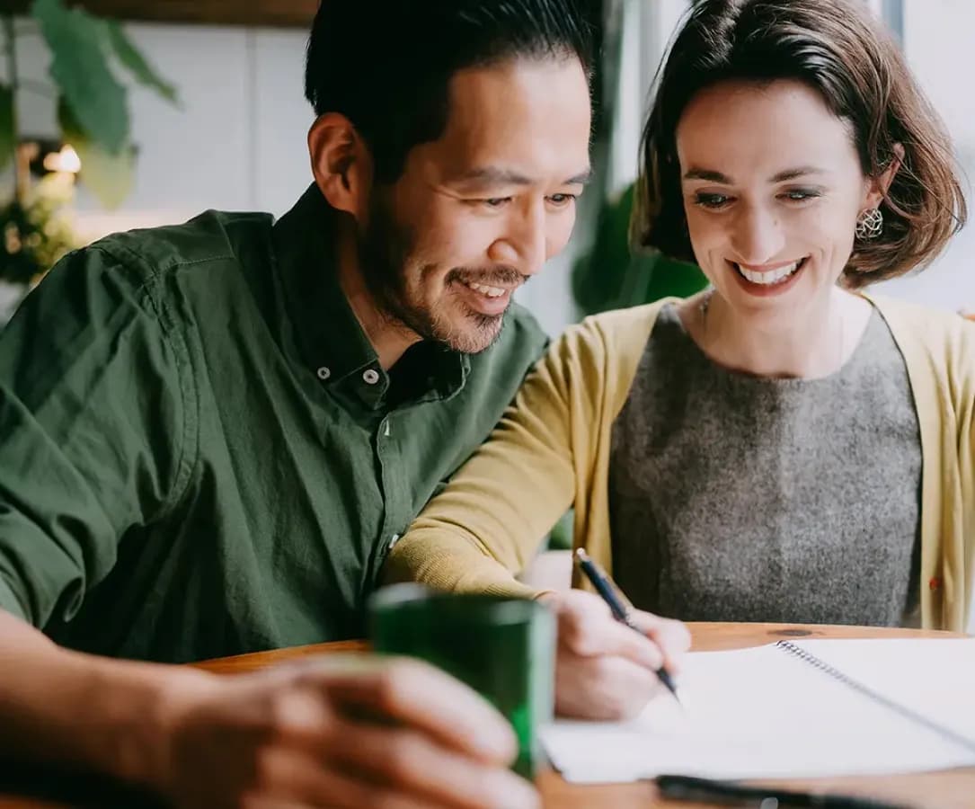 Couple working together